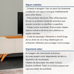 Rack para TV até 75 Polegadas 100% MDF  4 Portas 220cm Pés em Madeira Maciça Grécia - 12