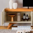 Ver imagem 4 de Rack para TV até 75 Polegadas 100% MDF 220cm Pés em Madeira Maciça 4 Portas Grécia Bege