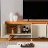 Rack para TV até 75 Polegadas 100% MDF  4 Portas 220cm Pés em Madeira Maciça Grécia - 10