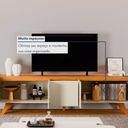 Ver mais imagens de Rack para TV até 75 Polegadas 100% MDF 220cm Pés em Madeira Maciça 4 Portas Grécia Bege Off White/Naturalle