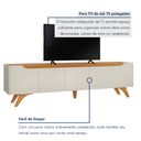 Ver imagem 7 de Rack para TV até 75 Polegadas 100% MDF 220cm Pés em Madeira Maciça 4 Portas Grécia Bege Off White/Naturalle
