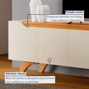 Ver imagem 3 de Rack para TV até 75 Polegadas 100% MDF 220cm Pés em Madeira Maciça 4 Portas Grécia Bege