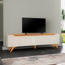 Ver imagem 2 de Rack para TV até 75 Polegadas 100% MDF 4 Portas 220cm Pés em Madeira Maciça Grécia