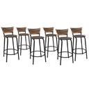 Ver imagem 1 de Kit 6 Bancos para Bancada Cozinha Gourmet Junco Cappuccino Balcão Ilha Banqueta 60cm Itagold
