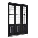Ver imagem 1 de Porta de Aço de Correr Lateral com Postigo e Grade Quadrada 3 Folhas 213x150cm Facilitá Lucasa Preto