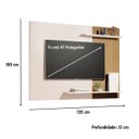 Ver imagem 4 de Painel de Tv Menfis Moderno 2 Prateleiras em Mdf Resistente:off White