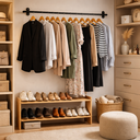 Ver imagem 1 de Duas Araras Fixas de Parede 80cm Aço Estrutura Reforçada Lojas Closets Ambientes Residenciais