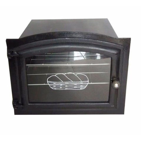 Forno Ferro Fundido Porta Vidro Fogão a Lenha 48x35x30cm P