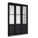 Ver imagem 1 de Porta de Aço de Correr Lateral com Postigo e Grade Mosaico 3 Folhas 213x150cm Facilitá Lucasa