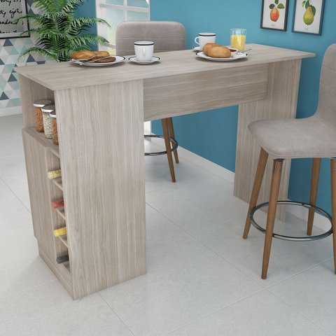 Bancada Gourmet para Cozinha Americana 136 Cm Nicho Adega Mdp Legno - Clicklar