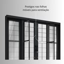 Ver mais imagens de Porta de Aço de Correr com Postigo e Grade Quadrada 4 Folhas 213x200cm Facilitá Lucasa