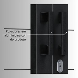 Porta de Aço de Correr com Postigo e Grade Quadrada 4 Folhas 213x200cm Facilitá Lucasa - 9