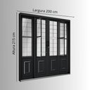 Ver imagem 3 de Porta de Aço de Correr com Postigo e Grade Quadrada 4 Folhas 213x200cm Facilitá Lucasa