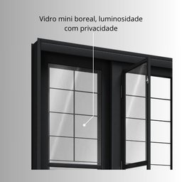 Porta de Aço de Correr com Postigo e Grade Quadrada 4 Folhas 213x200cm Facilitá Lucasa - 5