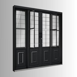 Porta de Aço de Correr com Postigo e Grade Quadrada 4 Folhas 213x200cm Facilitá Lucasa - 2