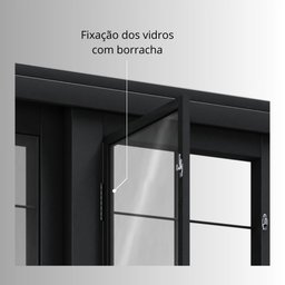 Porta de Aço de Correr com Postigo e Grade Quadrada 4 Folhas 213x200cm Facilitá Lucasa - 4