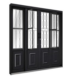 Porta de Aço de Correr com Postigo e Grade Mosaico 4 Folhas 213x200cm Facilitá Lucasa - 2 Porta de Aço de Correr com Postigo e Grade Mosaico 4 Folhas 213x200cm Facilitá Lucasa - 2