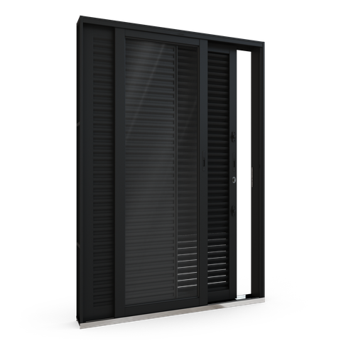 Porta de Aço Balcão Flex 214x150cm com Vidro 3 Folhas Facilitá Lucasa