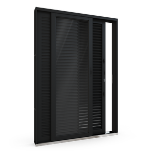 Porta de Aço Balcão Flex 214x150cm com Vidro 3 Folhas Facilitá Lucasa