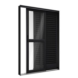 Porta de Aço Balcão de Correr Lateral 3 Folhas 215x150cm Facilitá Lucasa - 1