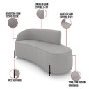 Ver imagem 3 de Sofá 3 Lugares Orgânico 180cm Pé Ferro Preto Morgan Suede Cinza D03 - D’Rossi