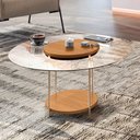 Ver imagem 1 de Mesa de Centro para Sala Redonda Tampo Vidro Pés Aço Allure B01 Cinamomo - Lyam Decor
