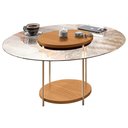 Ver imagem 2 de Mesa de Centro para Sala Redonda Tampo Vidro Pés Aço Allure B01 Cinamomo - Lyam Decor