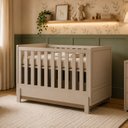 Ver imagem 1 de Berço 2 em 1 Multifuncional MDF Linha Afeto Bege/Areia/Rose