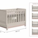 Ver imagem 3 de Berço 2 em 1 Multifuncional MDF Linha Afeto Bege/Areia/Rose