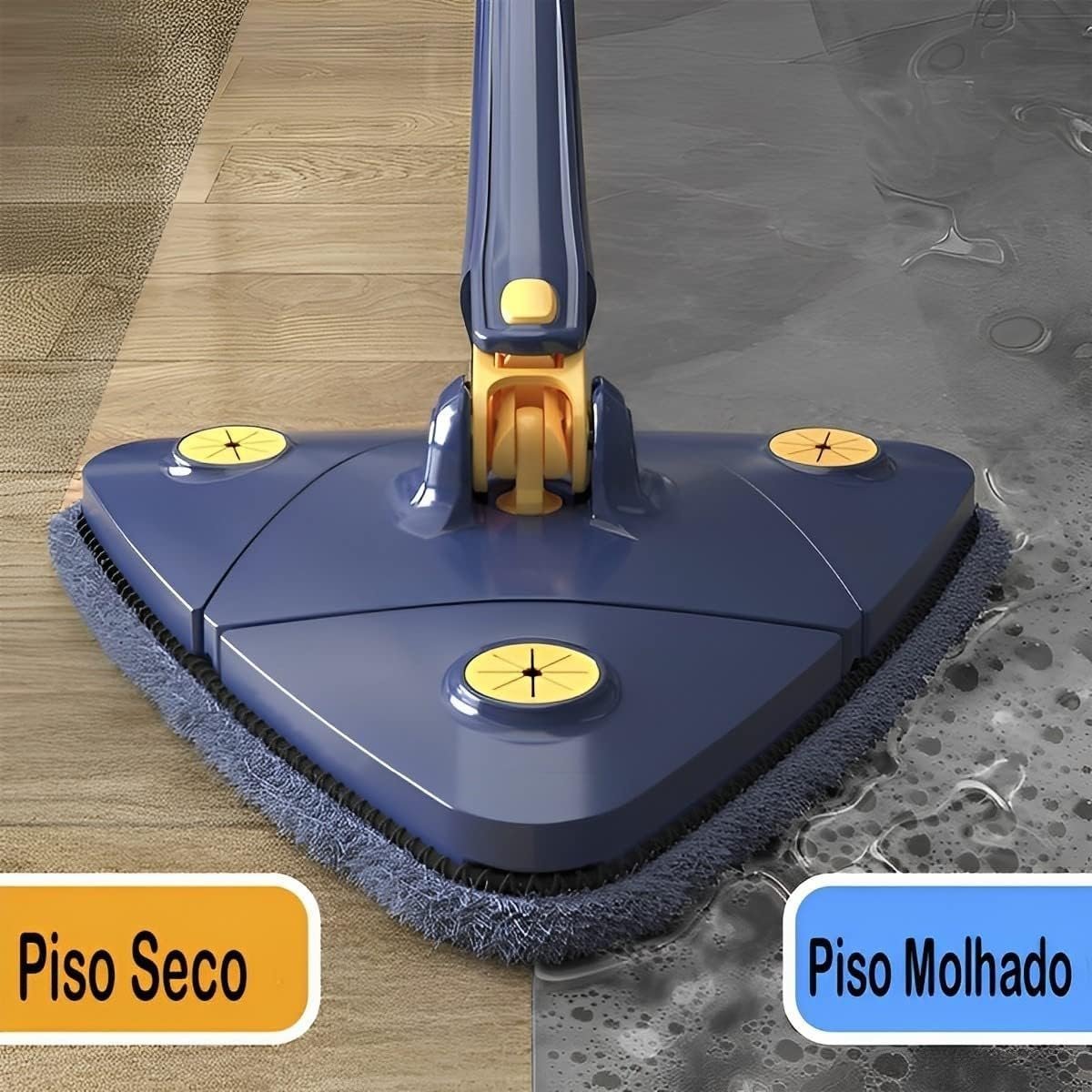 Rodo Triângulo Mop Giratório 360 Para Piso Lava E Seca Pano C/ 1 pano Microfibra - 6