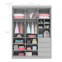 Ver imagem 4 de Guarda Roupa Infantil Pietra 3 Portas e 4 Gavetas Cinza - PR Baby