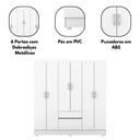 Ver imagem 5 de Guarda Roupa Casal 6 Portas 2 Gavetas 149 cm Fast Branco/Rosa/Branco Flex