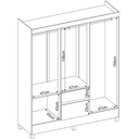Ver imagem 3 de Guarda Roupa Casal 6 Portas 2 Gavetas 149 cm Fast Branco/Rosa/Branco Flex