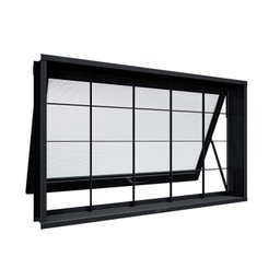 Janela de Aço Maximo Ar com Grade Quadrada 60x100x7cm Facilitá Lucasa - 2