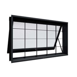 Janela de Aço Maximo Ar com Grade Quadrada 60x100x7cm Facilitá Lucasa - 2 Janela de Aço Maximo Ar com Grade Quadrada 60x100x7cm Facilitá Lucasa - 2