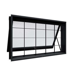 Janela de Aço Maximo Ar com Grade Quadrada 60x100x7cm Facilitá Lucasa - 2 Janela de Aço Maximo Ar com Grade Quadrada 60x100x7cm Facilitá Lucasa - 2