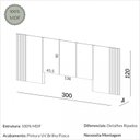 Ver imagem 5 de Cabeceira Queen 300cm Ripada Off White/freijó - Dalla Costa