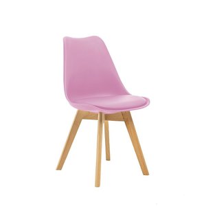 Cadeira Estofada Saarinen Wood Pés de Madeira Rosa
