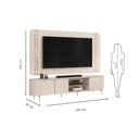 Ver imagem 2 de Painel com Bancada para TV 75 Polegadas com LED Ariana para Sala de Estar Off White DJ Móveis