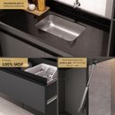 Ver imagem 3 de Armário de Cozinha Modulada Completa com Pia 313cm Milano Multimóveis MCR2394 Grafite/Preto