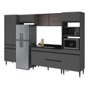 Ver imagem 2 de Armário de Cozinha Modulada Completa com Pia 313cm Milano Multimóveis MCR2394 Grafite/Preto