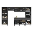 Ver imagem 5 de Armário de Cozinha Modulada Completa com Pia 313cm Milano Multimóveis MCR2394 Grafite/Preto