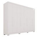 Ver imagem 3 de Guarda-roupa Casal Pinheiro 8 Portas 4 Gavetas com Pés Branco - Pnr Móveis