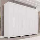 Ver imagem 1 de Guarda-roupa Casal Pinheiro 8 Portas 4 Gavetas com Pés Branco - Pnr Móveis