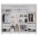 Ver imagem 2 de Guarda-roupa Casal Pinheiro 8 Portas 4 Gavetas com Pés Branco - Pnr Móveis