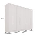 Ver imagem 4 de Guarda-roupa Casal Pinheiro 8 Portas 4 Gavetas com Pés Branco - Pnr Móveis