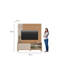 Ver imagem 5 de Estante para TV e Home Theater MDF 162,2cmx187,2cm Pés em Madeira Maciça Valença 65 Linea Brasil Bege Jequitibá/Off White Fosco