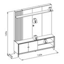 Ver imagem 3 de Estante para TV e Home Theater MDF 162,2cmx187,2cm Pés em Madeira Maciça Valença 65 Linea Brasil Bege Jequitibá/Off White Fosco