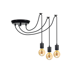 Pendente luminária aranha 03 fios de teto:Preto - 1