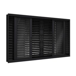 Janela de Aço Veneziana Flex com Grade Quadrada 6 Folhas 100X150cm Facilitá Lucasa - 1